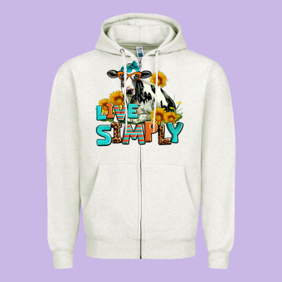 Live Simply Zipper Hoodie Designed By Adodesignshop