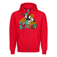 Red live simply Zipper Hoodie - AdoDesignShop