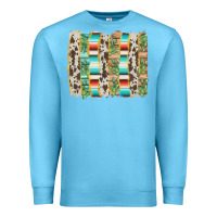 Ocean Blue western brushstroke Premium Sweatshirt - AdoDesignShop