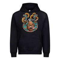 Black highland cow horseshoe Urban Hoodie - JahusDesignShop