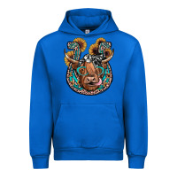 Cobalt highland cow horseshoe Urban Hoodie - JahusDesignShop