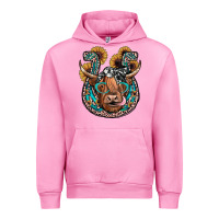 Fuchsia Pink highland cow horseshoe Urban Hoodie - JahusDesignShop