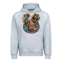 Heather Grey highland cow horseshoe Urban Hoodie - JahusDesignShop