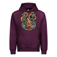 Mauve Wine highland cow horseshoe Urban Hoodie - JahusDesignShop