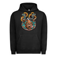 Pigment Black highland cow horseshoe Urban Hoodie - JahusDesignShop