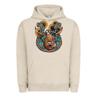 Pigment French Oak highland cow horseshoe Urban Hoodie - JahusDesignShop
