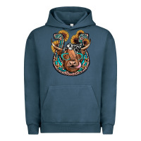 Pigment Midnight Navy highland cow horseshoe Urban Hoodie - JahusDesignShop