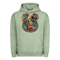 Pigment Oil Green highland cow horseshoe Urban Hoodie - JahusDesignShop