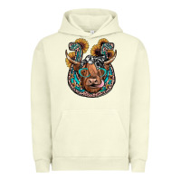 Pigment Pistachio highland cow horseshoe Urban Hoodie - JahusDesignShop