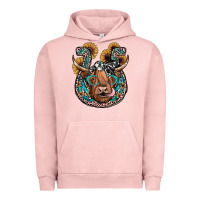 Pigment Salmon highland cow horseshoe Urban Hoodie - JahusDesignShop