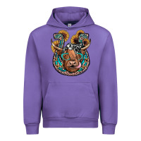 Tulip highland cow horseshoe Urban Hoodie - JahusDesignShop