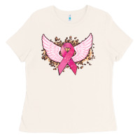 Bone Cancer ribbon angel wings Cancer Awareness Ladies Tee - HowdyJamesFarm