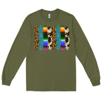 Army Green serape leopard tooled leather cowhide background Long Sleeve Tee - RanaPortraitStore