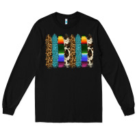 Black serape leopard tooled leather cowhide background Long Sleeve Tee - RanaPortraitStore