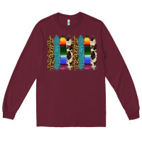 Burgundy serape leopard tooled leather cowhide background Long Sleeve Tee - RanaPortraitStore