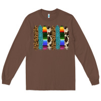 Chestnut serape leopard tooled leather cowhide background Long Sleeve Tee - RanaPortraitStore