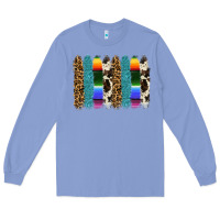 Colony Blue serape leopard tooled leather cowhide background Long Sleeve Tee - RanaPortraitStore