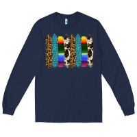 Navy serape leopard tooled leather cowhide background Long Sleeve Tee - RanaPortraitStore