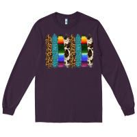 Plum serape leopard tooled leather cowhide background Long Sleeve Tee - RanaPortraitStore