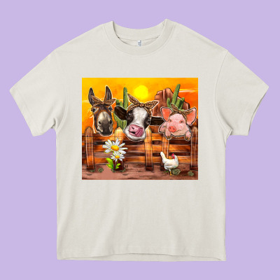Farm Animal Heavy Core Tee Designed By Tumblerdesignbyshophia