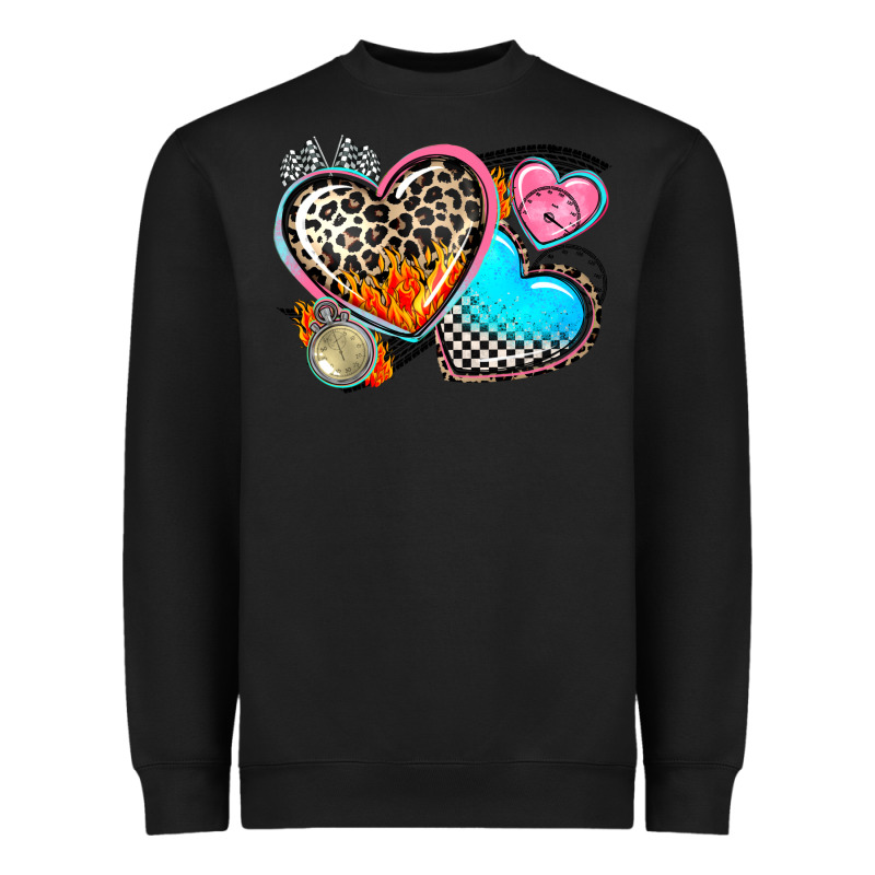 Western Leopard  Racing  Hearts Heavyweight Sweatshirt by AdoDesignShop | Teevron