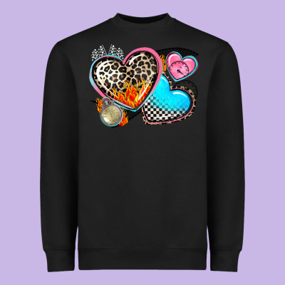 Western Leopard  Racing  Hearts Heavyweight Sweatshirt Designed By Adodesignshop