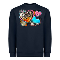 Navy western leopard  racing  hearts Heavyweight Sweatshirt - AdoDesignShop