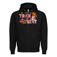 Black trıck or treat Zipper Hoodie - AdoDesignShop