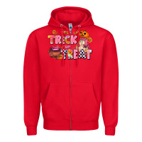Red trıck or treat Zipper Hoodie - AdoDesignShop