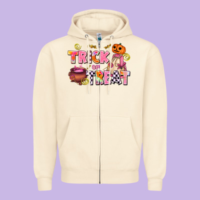 Trıck Or Treat Zipper Hoodie Designed By Adodesignshop