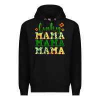 Black lucky mama mama mama  St. Patrick's Premium Hoodie - LillyAllenDesigns