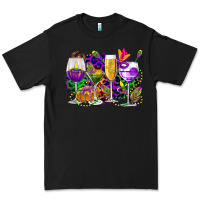 Black mardi gras wine glasses cowgirl Premium Tee - CowGirlArtShop
