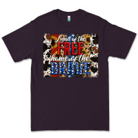 Plum Land of the Free Home of the Brave Brushstroke Premium Tee - Jasminsmagicworld
