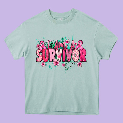 I Am A Survivor Cancere Awareness Heavy Core Tee Designed By Howdyjamesfarm