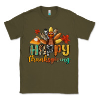 Army Green happy thanksgiving Classic Tee - CowGirlArtShop