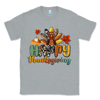 Heather Grey happy thanksgiving Classic Tee - CowGirlArtShop