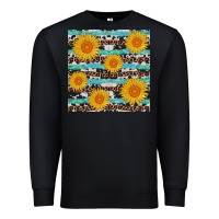 Black sunflower western seamless revize Premium Sweatshirt - AdoDesignShop
