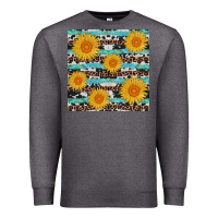 Charcoal Heather sunflower western seamless revize Premium Sweatshirt - AdoDesignShop