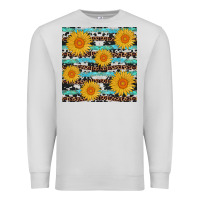 Dove Grey sunflower western seamless revize Premium Sweatshirt - AdoDesignShop