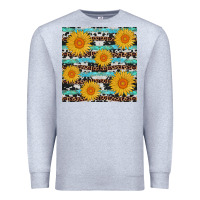 Heather Grey sunflower western seamless revize Premium Sweatshirt - AdoDesignShop