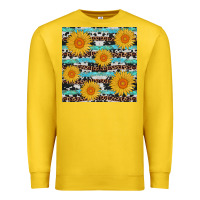 Lemon sunflower western seamless revize Premium Sweatshirt - AdoDesignShop