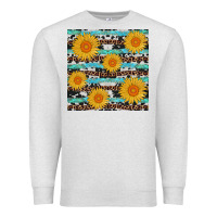Oatmeal Heather sunflower western seamless revize Premium Sweatshirt - AdoDesignShop