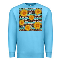 Ocean Blue sunflower western seamless revize Premium Sweatshirt - AdoDesignShop