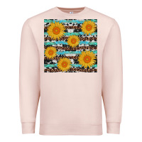 Pale Pink sunflower western seamless revize Premium Sweatshirt - AdoDesignShop