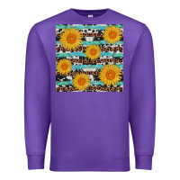 Purple sunflower western seamless revize Premium Sweatshirt - AdoDesignShop