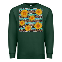 Sports Green sunflower western seamless revize Premium Sweatshirt - AdoDesignShop