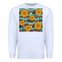 White sunflower western seamless revize Premium Sweatshirt - AdoDesignShop