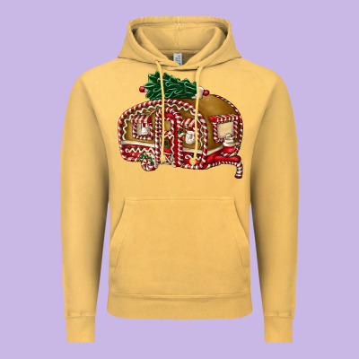 Caravan Gingerbread Vintage Hoodie Designed By Fadigitalartstudio