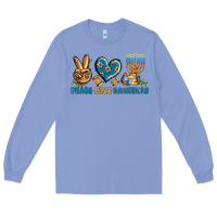 Colony Blue Peace Love Hannukah Long Sleeve Tee - BundleAndBundleShop