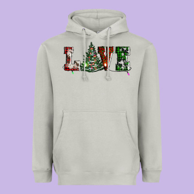 Love Christmas Tree Heavyweight Hoodie Designed By Adodesignshop
